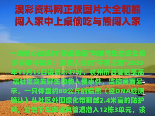 澳彩资料网正版图片大全	和熊闯入家中上桌偷吃与熊闯入家中上桌偷吃食物