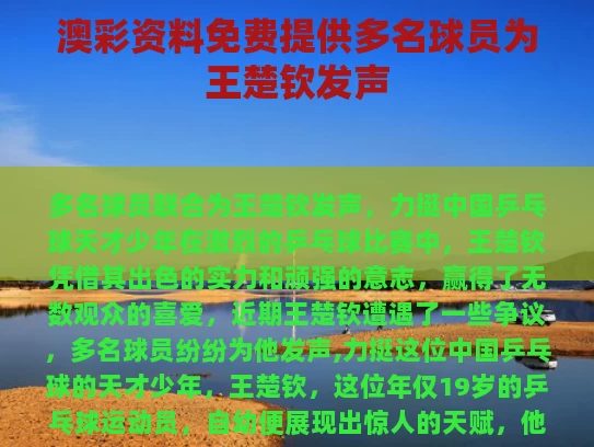 澳彩资料免费提供	多名球员为王楚钦发声