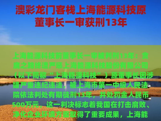 澳彩龙门客栈	上海能源科技原董事长一审获刑13年